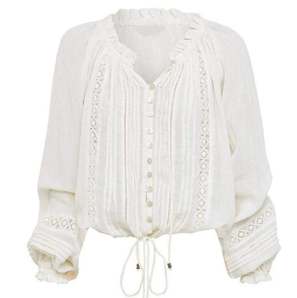 Boho Cotton Peasant Blouse - Picture 4 of 14